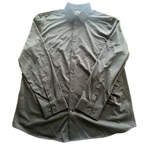 Express Men's Solid Black Slim 1MX Dress Shirt Size X-Large XL‎